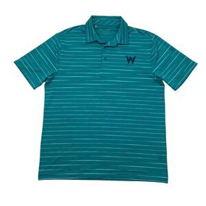 Under Armour Polo Shirt Mens L Large Kale Green Short Sleeve Playoff Performance